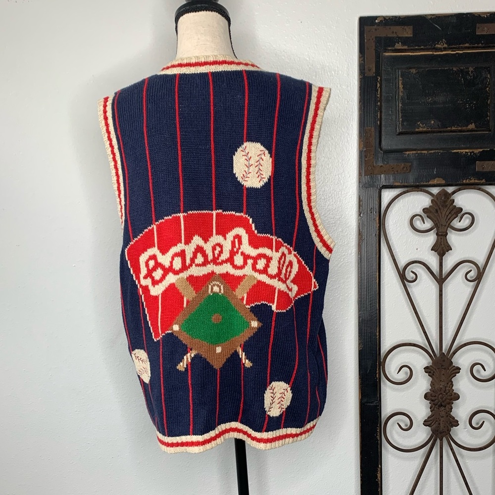 Vintage baseball knit vest Sz xl